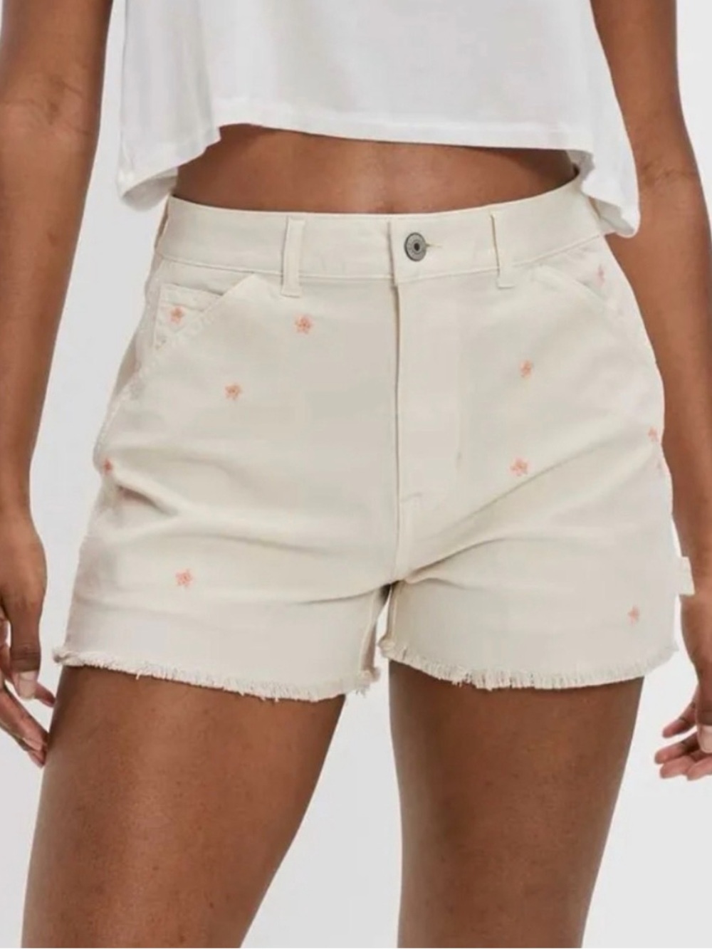 Women's American Eagle Highest Rise 90’s Boyfriend Short Embroidered Flowers